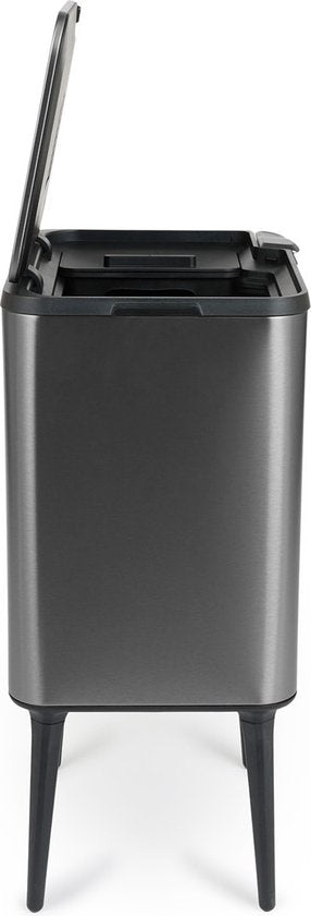 Umuzi Cleaning Push bin Mülleimer - 36 Liter - Metallic grau - 48 x 38 x 54,5 cm