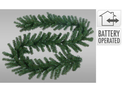 Nampook LED-Weihnachtslichterkette & Girlande, 270 cm, mit 30 LEDs und Timer – Grün – PVC und Metall