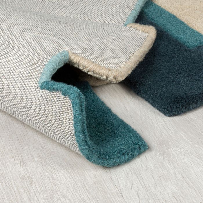 FLAIR RUGS Collage Wollteppich 150x240 cm - Teal