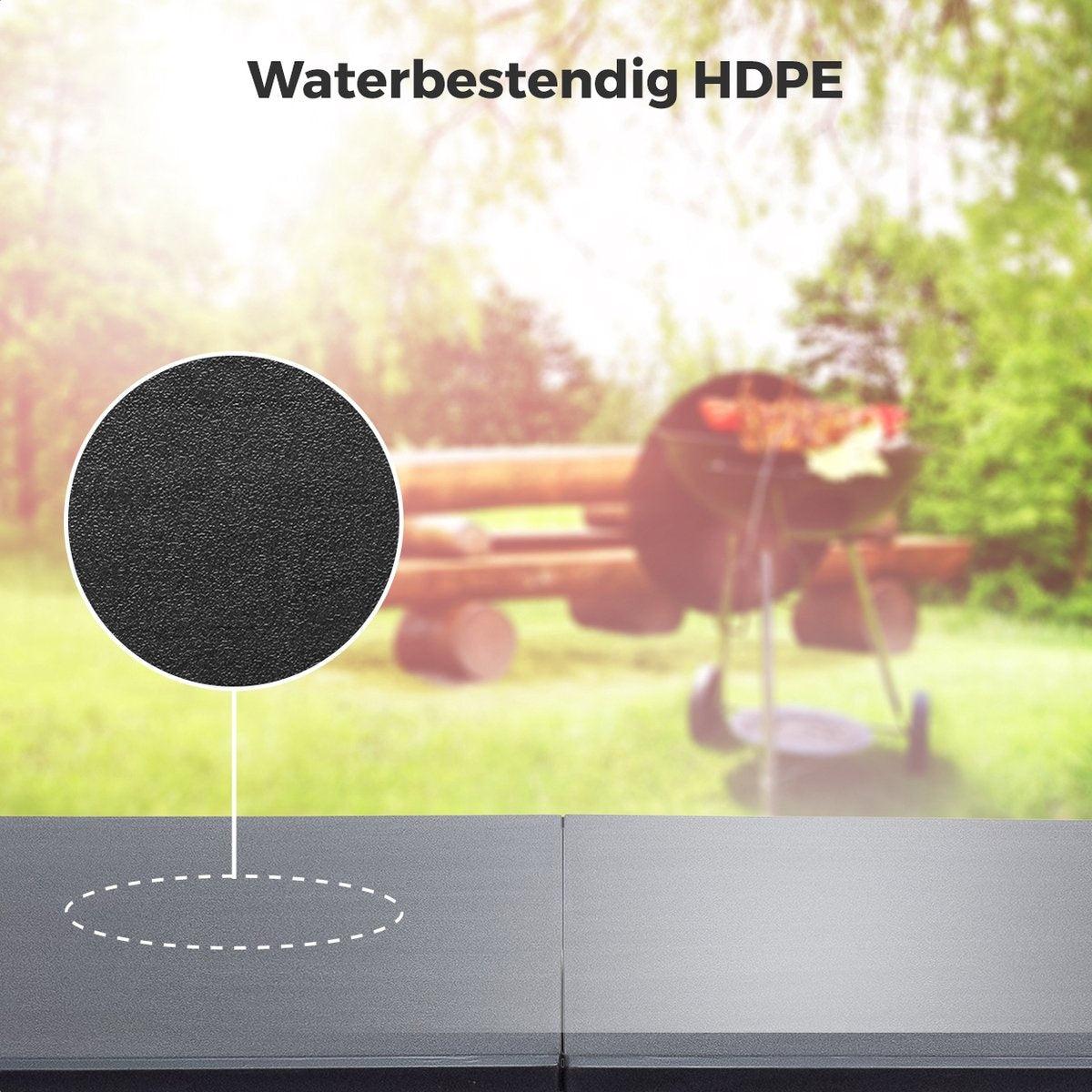 LifeGoods Zusammenklappbarer Tisch - 60x120cm - Campingtisch - Wetterfest - Klapptisch - Schwarz