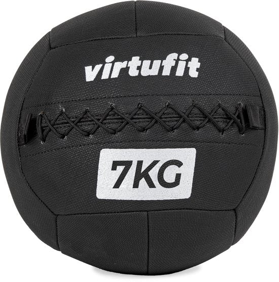 VirtuFit Wall Ball Pro – 7 kg – Fitness – Hyrox Training – Schwarz – Medizinball – Kraftball – Trainingsball – Wall Ball – Medizinball
