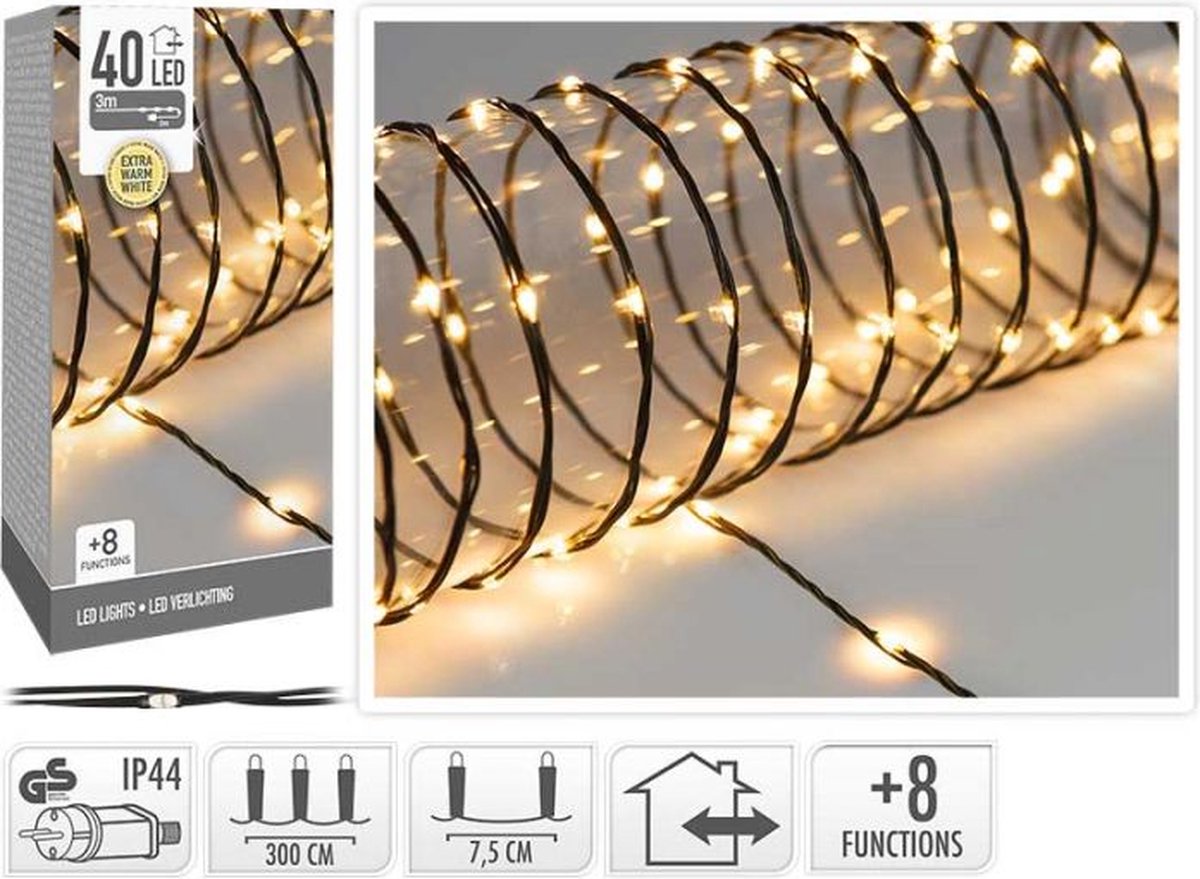 Oneiros Luxus Soft Wire - 40 LED - extra warmweiß - Weihnachten - Drahtbeleuchtung - Urlaub - Winter - Beleuchtung - Innen - Außen - Ambiente