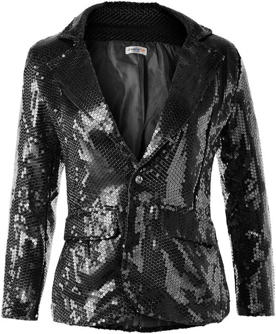 Dressforfun Faschingskostüm Paillettenmantel Schwarz – Damen – Größe L