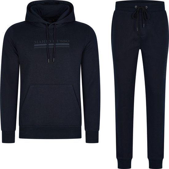 Mario Russo Trainingsanzug Anselm- Hausanzug - Jogginganzug - Hoodie - Schwarz - XXL