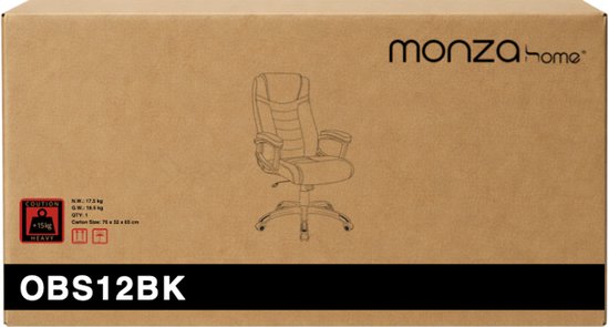 Monza Home® Bürostuhl Schwarz – Ergonomischer Bürostuhl – PU-Leder – Verstellbar – 150 kg Tragkraft – Luxuriöser Chefsessel