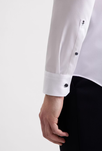 Seidensticker Herrenhemd Weiß - Slim Fit - New Kent Kragen - Größe 40 - Extra lange Ärmel