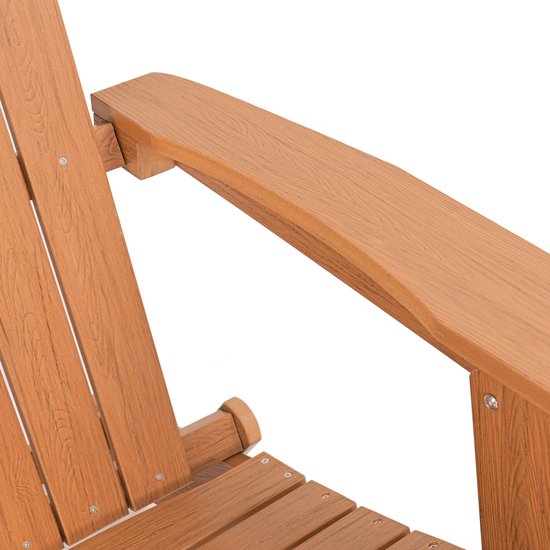 AXI Claire Adirondack Stuhl Braun – Loungesessel aus Kunststoff mit Armlehnen – Zusammenklappbar – Hohe Rückenlehne – Gartenstuhl – 84,5 x 77 x 95,5 cm – Langlebig und witterungsbeständig