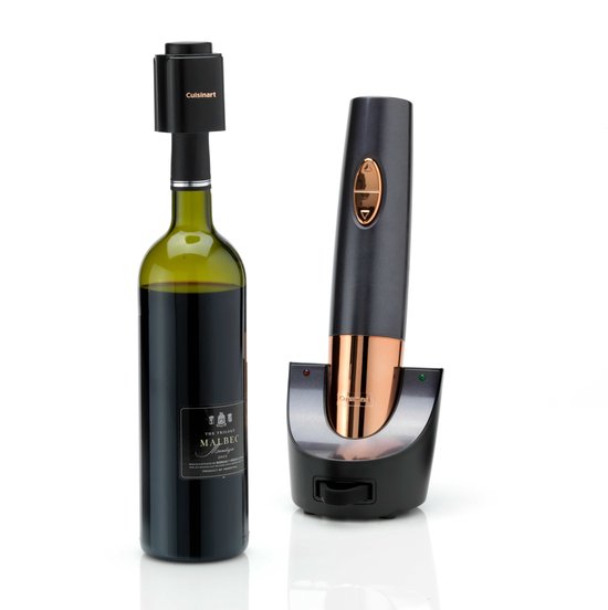 Cuisinart – Elektrischer Korkenzieher – Wiederaufladbarer Weinöffner – Flaschenöffner – Schwarz