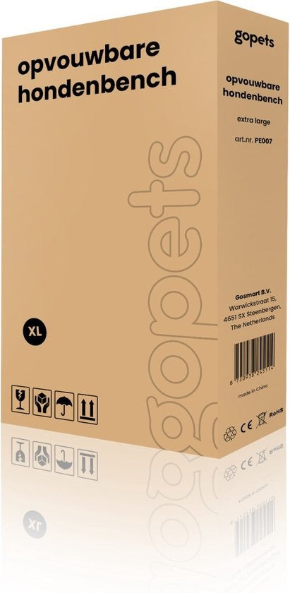 Gopets Hundebank faltbar XL - Bank - Für Hunde - Inkl. Hundekissen - 2 Türen - 107 x 71 x 76 cm