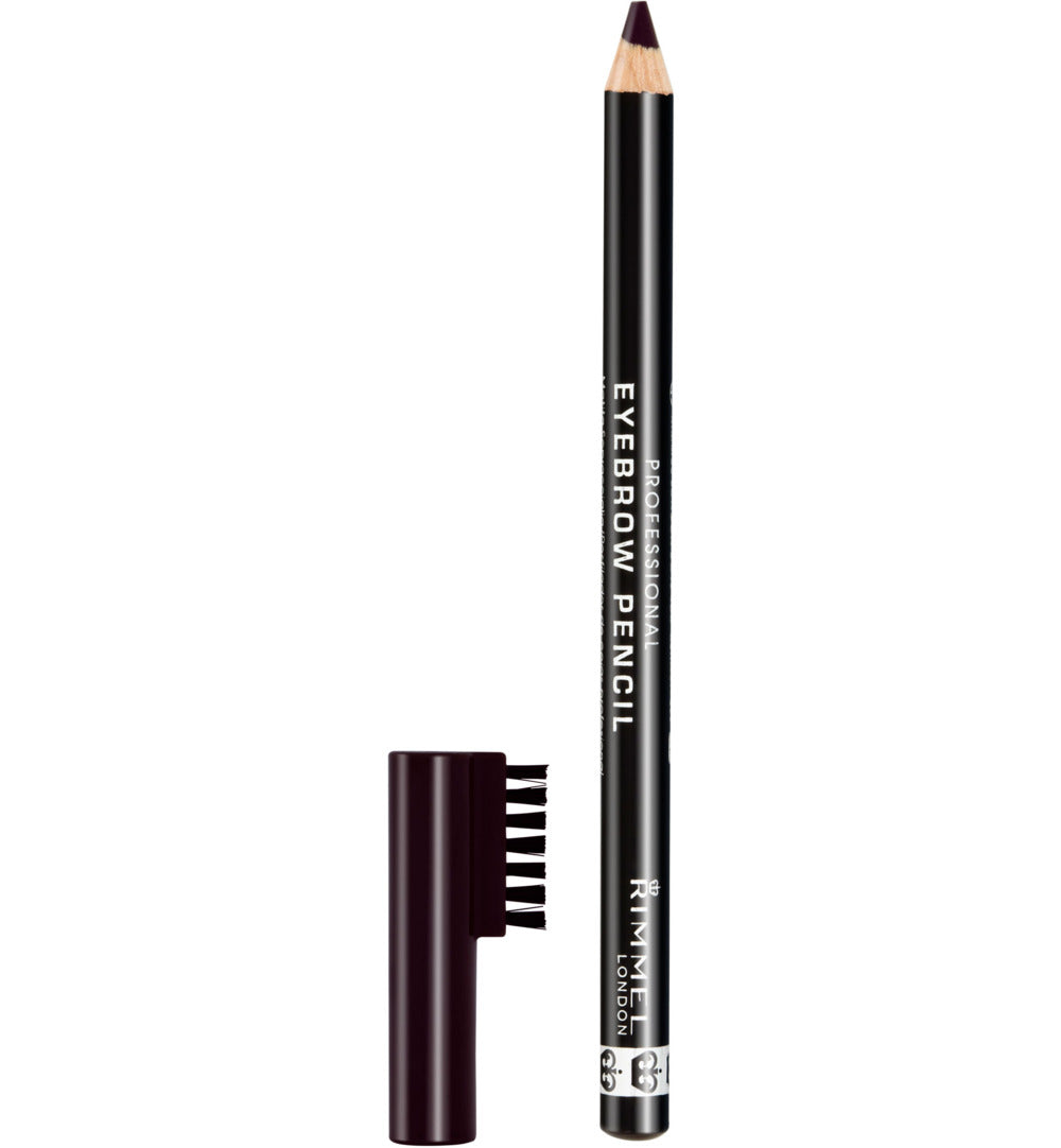 Rimmel London Professional Augenbrauenstift – 004 Black – 1 Stück – mit Pinselchen