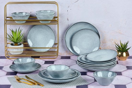 Service Les Essentiels CLOUD - 18 Stück - Sturmgrau