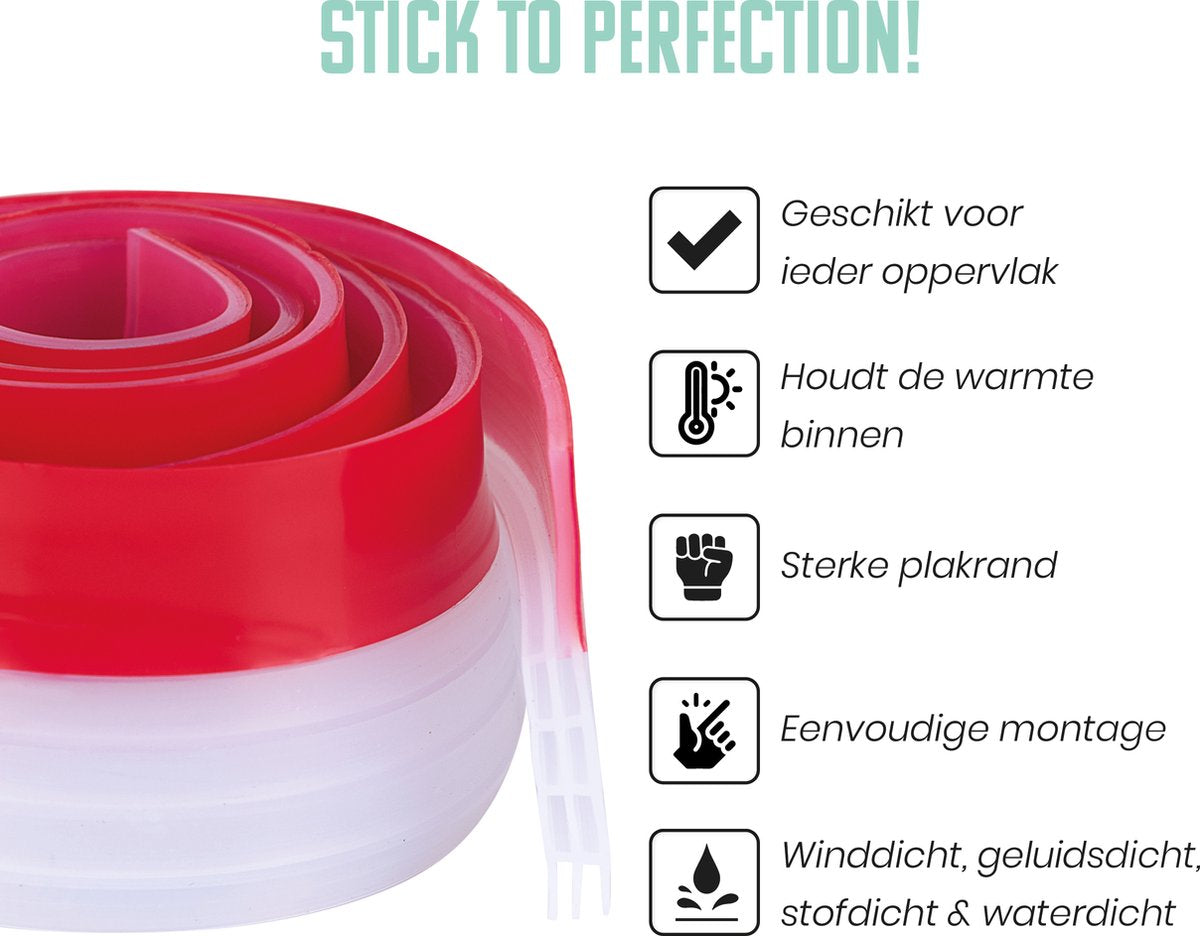 SOLITY® Adaptierbarer Zugluftstopper - Selbstklebende Zugluftleiste für Türen - Transparent - 100 cm x 5 cm