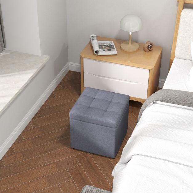 Coast Hocker - Aufbewahrung - 35L - Leinenpolsterung - 40 x 40 x 40cm - Grau