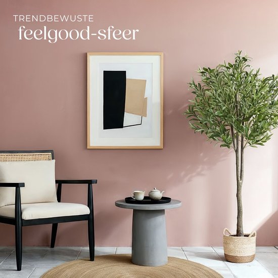tectake® - Künstlicher Olivenbaum Oleand - Mediterrane Kunstpflanze mit realistischen Blättern und Oliven - Pflegeleicht und vielseitig einsetzbar - Inklusive stabilem Blumentopf - Höhe: 150 cm
