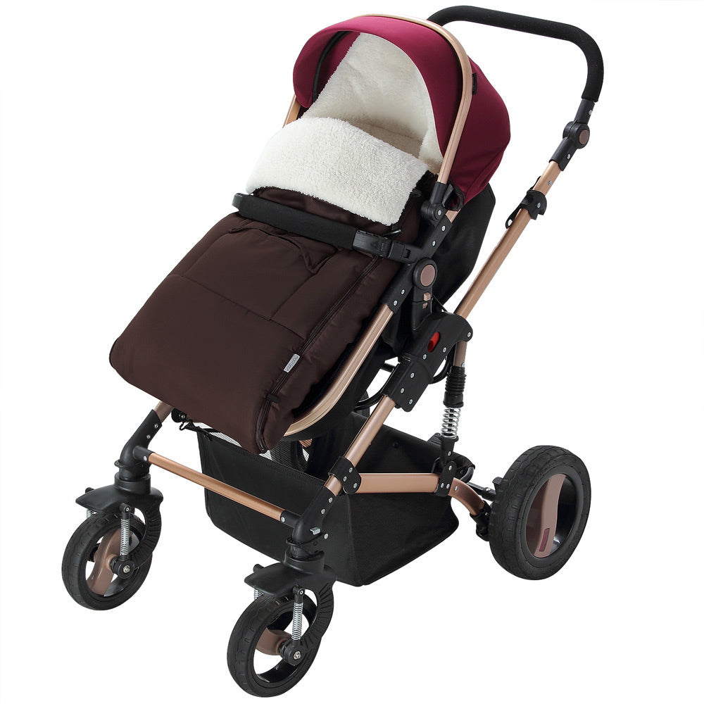BabyGaga Kinderwagen Fußsack Braun | Teddy | Maxi-Cosi | mit Aufbewahrungstasche