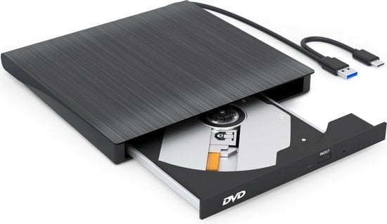 Strex - Externer CD/DVD-Player und -Brenner - Plug & Play - USB 3.0 - Geeignet für Windows, Mac und Linux - Schwarz