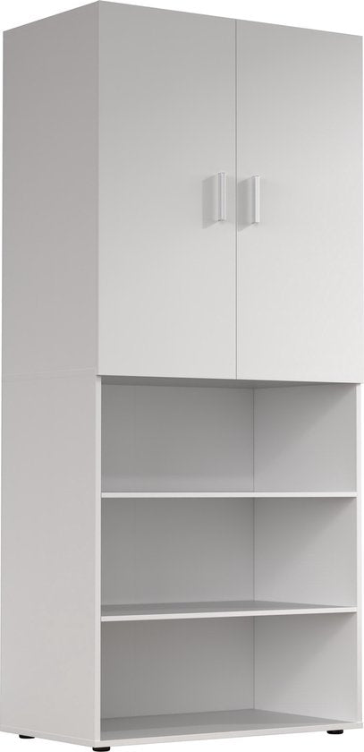 Kleiderschrank – Aufbewahrungsschrank – Einlegeböden – 80 cm breit – weiß