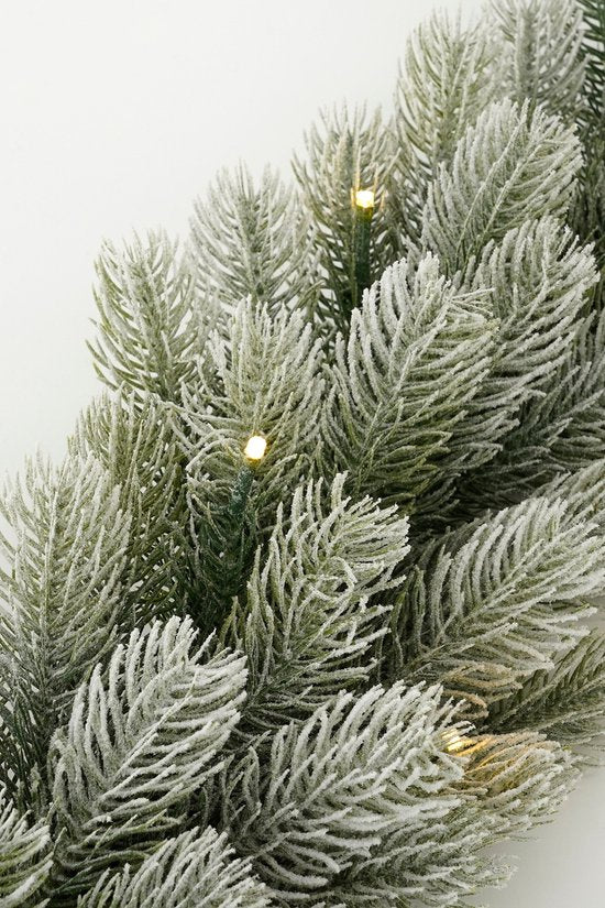 Black Box Trees Nigata Girlande mit warmweißen LED-Lichtern - L270 cm - Grün gefrostet