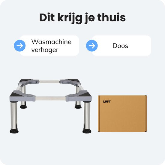 LUFT Waschmaschinenerhöhung - Waschmaschinenunterbau - Schrank - Geeignet für Trockner, Kühlschrank, Geschirrspüler und Gefrierschrank - Für Bosch, Samsung, Miele, AEG, LG, Haier - Verstellbar