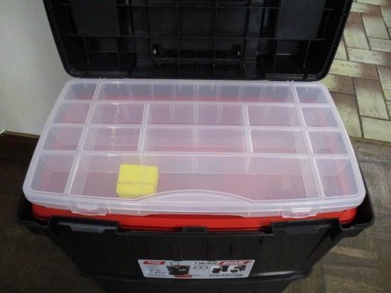 TAYG Werkzeugkasten auf Rädern - Kunststoff - 47 x 29 x 63 cm - Mit Einsatz und Sortierkasten