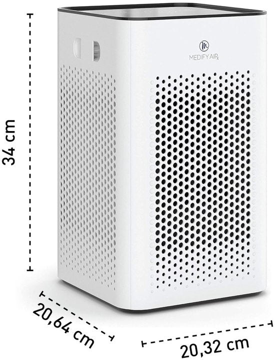 Medify Air MA-25 Luftreiniger – 170 m³/h – HEPA-H13-Filter & Touch-Bedienung – Nachtmodus – Luftreiniger gegen Heuschnupfen, Allergien und Hausstaubmilben – Weiß