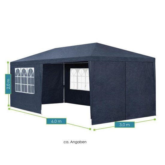 Partyzelt mit Seitenwänden - 3x6 M - Terrassenzelt Partyzelt
