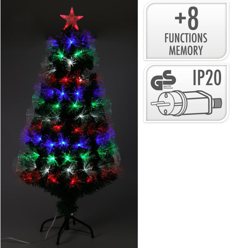 Dekorativer Weihnachtsbaum aus Fiberglas 60x33 cm - mehrfarbig - mit Timer und Programmierfunktion