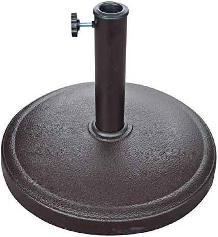 Angel Living Sonnenschirmständer – rund – 10 kg – Ø 44,5 cm – braun – Kunstharz/Stahl