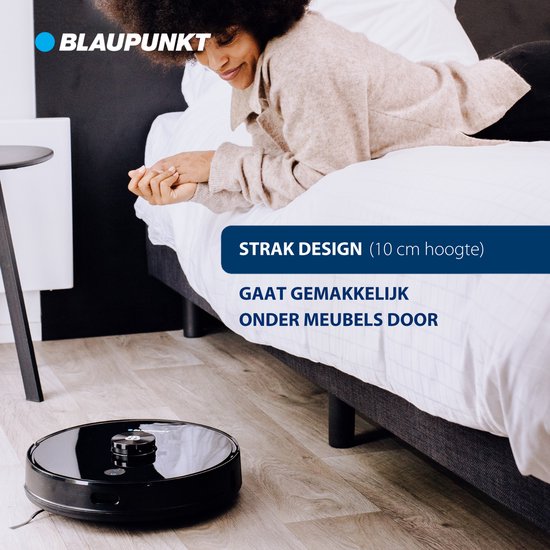 Blaupunkt Bluebot Comfort Plus - Staubsaugerroboter mit Wischfunktion - Leert sich automatisch - Lasernavigation