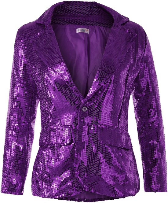 Dressforfun Faschingskostüm Paillettenmantel Lila – Damen – Größe L
