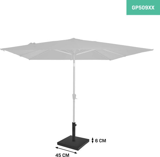 VONROC Sonnenschirmfuß Rosolina - Sonnenschirmfuß aus Metall mit Betonfüllung - 45x45cm - 26 kg - Für Stockschirme
