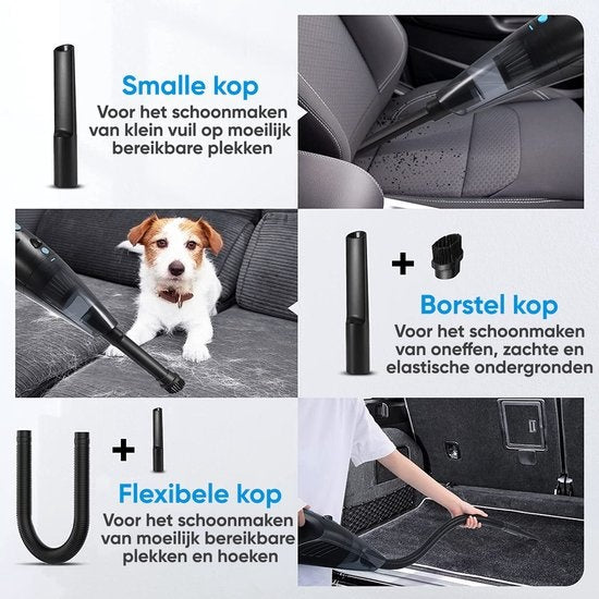 Strex - kabelloser Nass- und Trockensauger - Dustbuster - 3 Aufsätze - 14000PA - LED-Beleuchtung