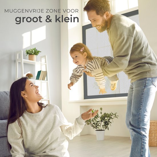 tectake® Einsteck-Insektenschutzgitter – Fenstergitter – 130 x 150 cm – Für Fensterrahmen, individuell anpassbar ohne Bohren und Schrauben – Mückengitter – Anthrazit