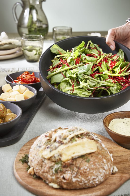 Mica Decorations Tomar Schale und Tablett - 200 ml - 100% FSC Mango Holz - Schwarz