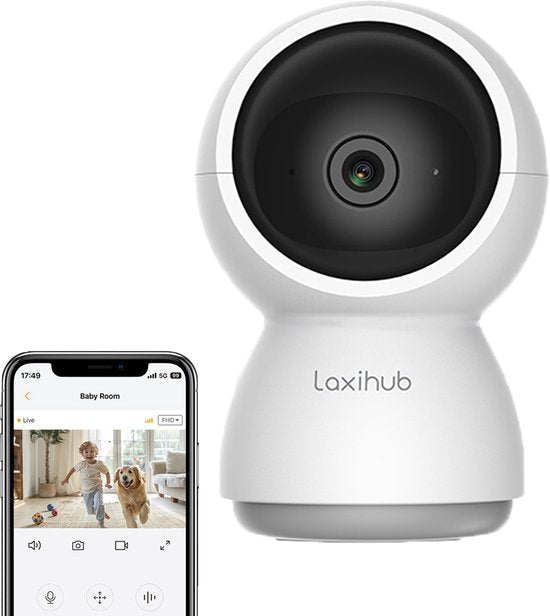Laxihub P7 Wifi-Sicherheitskamera für den Innenbereich - Haustierkamera - Baby-Monitor - 3MP - beweglich - Dual-Band Wifi - drahtlos - Full360°-Überwachung - keine blinden Flecken - keine monatlichen Gebühren - HD - Kontrolle über App - Onvif