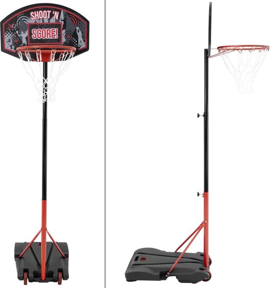 XQ Max Basketball Set - Basketballständer - Verstellbar von 1,38 m bis 2,5 m - Schwarz/Orange