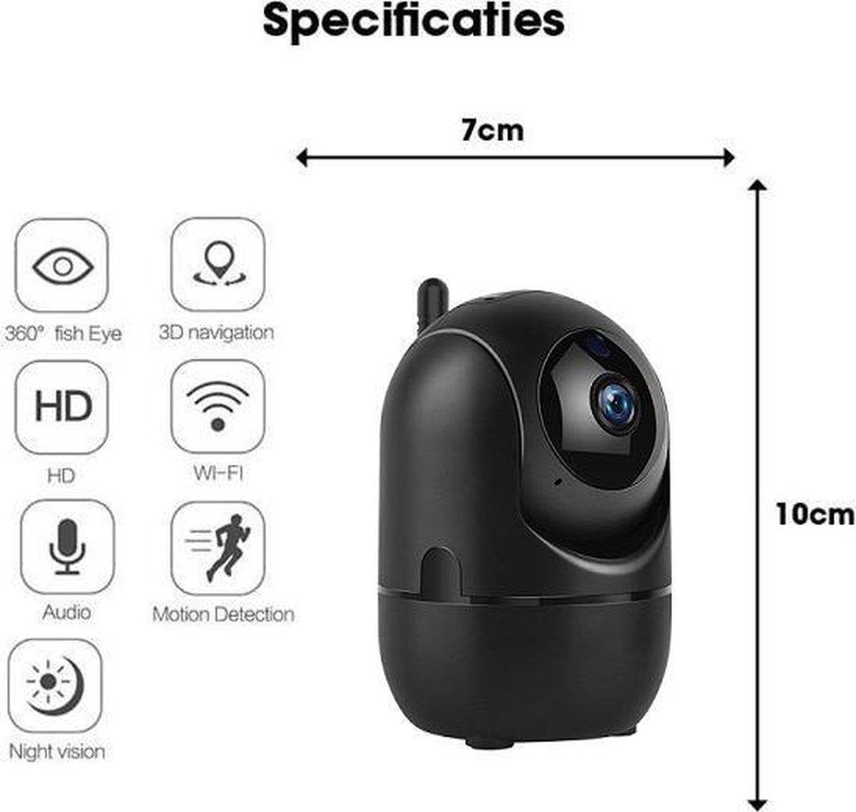 Indoor IP Kamera Pro Schwarz - 1080P WIFI Smart Kamera - HD Nachtsicht
