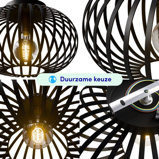 Nolt Deckenleuchte Schwarz - Deckenleuchte E27 Lampe - Industrial - ⌀ 30cm