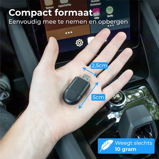 Nuvance - CarPlay Dongle - 2 in 1 USB & USB-C - Geeignet für Android & Apple - CarPlay Wireless - Car Dongle - Wireless CarPlay - USB Adapter