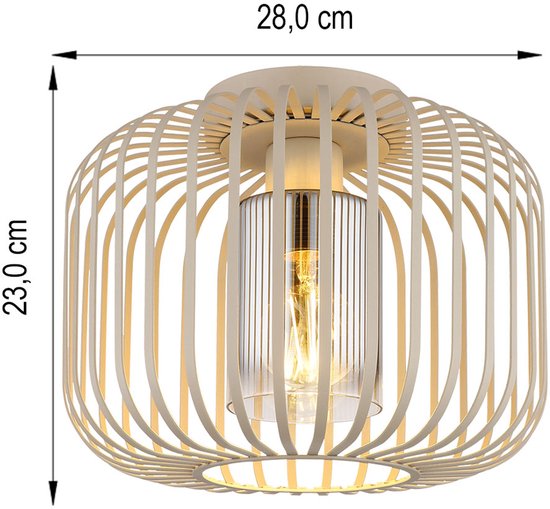 Deckenleuchte – beige – ALFRED – Metall – Ø 28 cm – E27 – 15758D – Globo