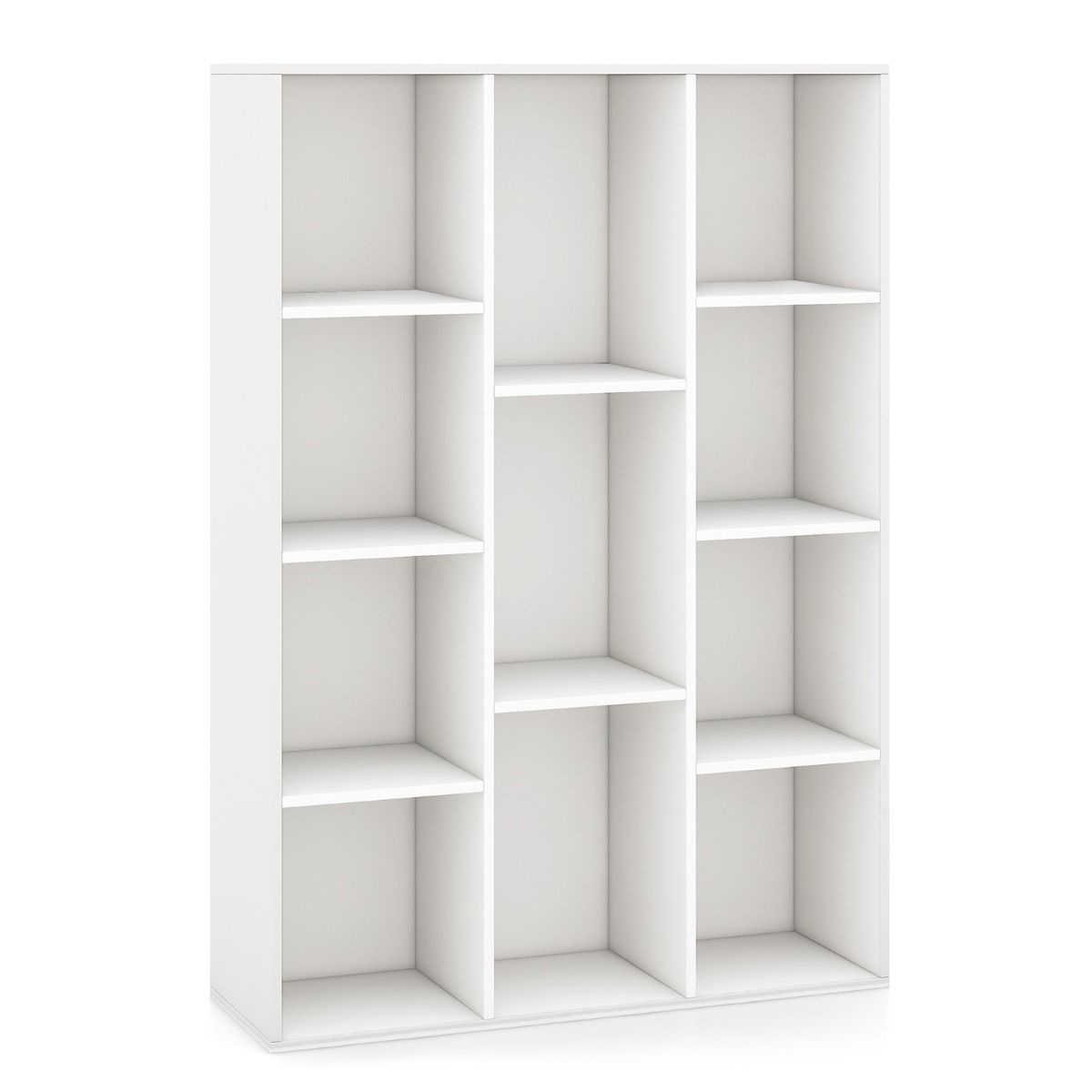 Coast Bücherregal 11 Fächer Weiß 74x24x106 cm - Modernes geometrisches Raumregal mit Kippschutz
