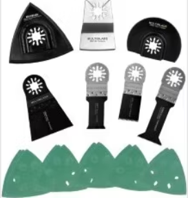 Multiblade Multitool Starter Set - Schleifen - Sägeblätter - 93x93 mm - Grau