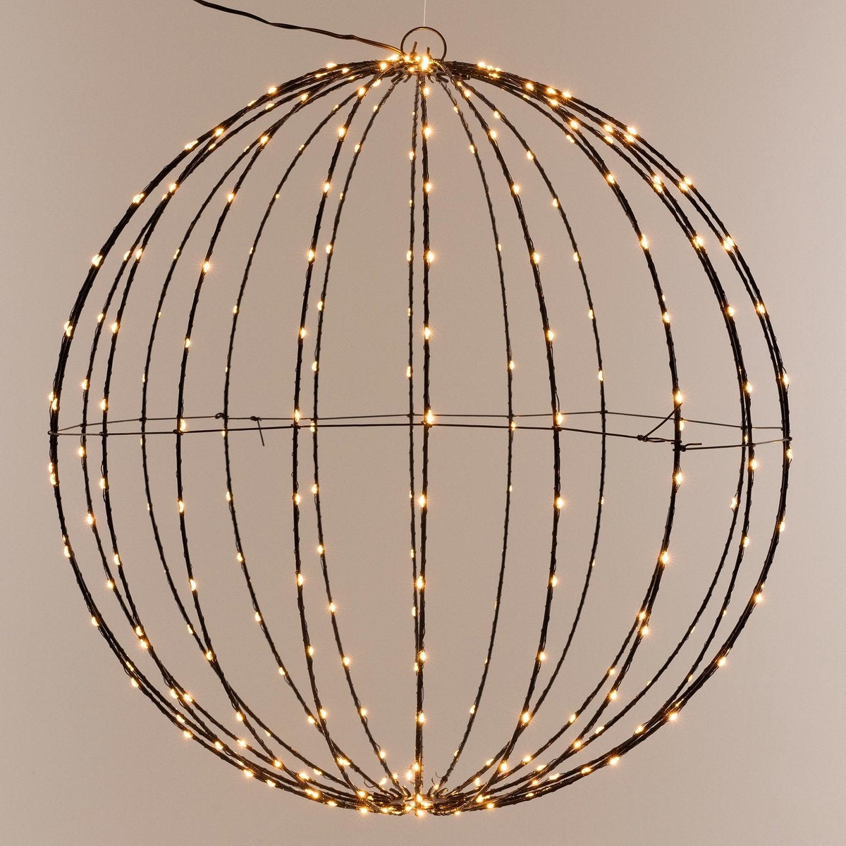 Weihnachtsbeleuchtung - Leuchtkugel 60cm - Metall INCL Timer - Warmes Licht