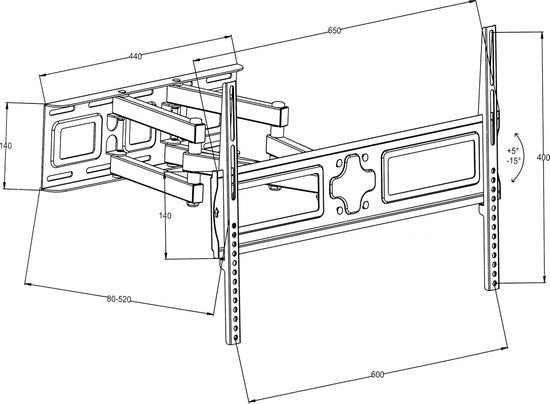 tectake 401289 - TV-Halterung