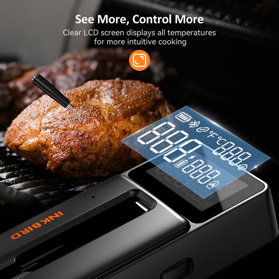 INKBIRD Bluetooth-Fleischthermometer, neues Modell 2025, ultradünne 5-mm-Sonde