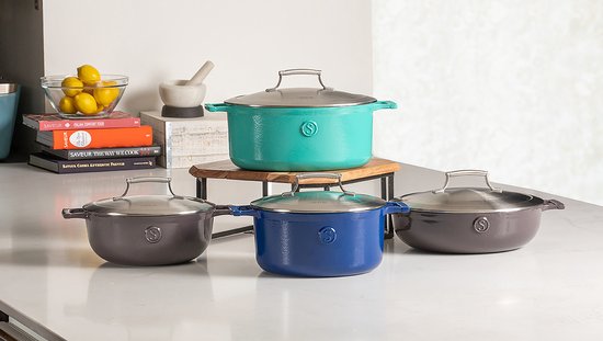 Saveur Selects - Voyage Kasserolle - Ø25 cm - Gusseisen - PFAS-frei - Induktion - Saveur Blau