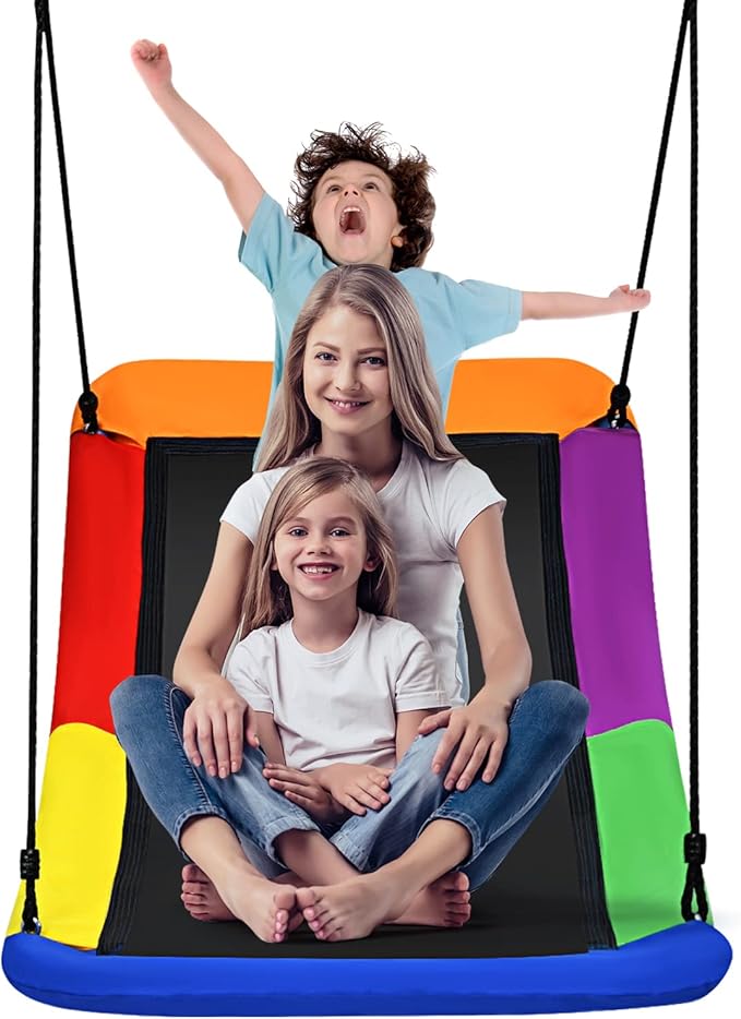 Coast Nest Skel Kinderschaukel für den Baum mit 100–160 cm verstellbarem Seil, farbig, 123 x 45 cm