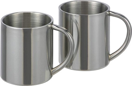 Haushalt 16261 - Edelstahl Thermobecher - Isolierte Becher - Silber - 2 Stück wir