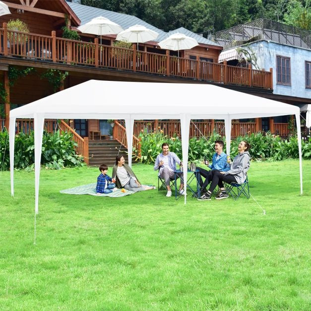 Coast Gartenpavillon Partyzelt - 6 Seitenwände - UV- und wasserfest - 6 x 3 x 2,5m - Stahl/PE - Weiß