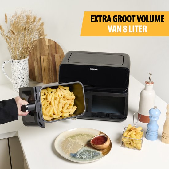 Tristar FR-9037 – Airfryer XXL – 6,2 l – Mit Sichtfenster – 10 Garprogramme – PFAS-frei